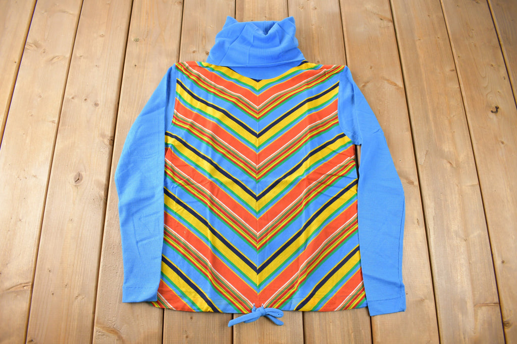 True Vintage 1960s Deadstock Helen Sue Long Sleeve Turtleneck Psychedelic Acyrlic Blouse Knit Sport Top