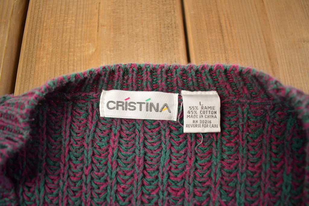 Vintage 1990s Cristina Knitted Cardigan Sweater