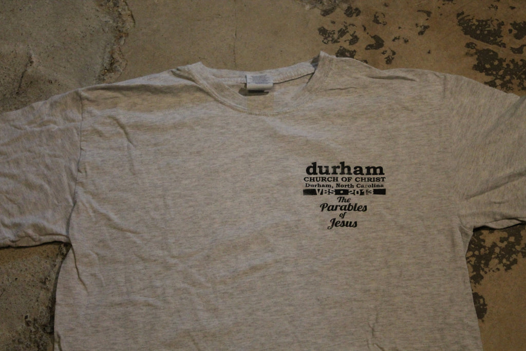 Vintage 1990s Durham Church Of Christ The Parables Of Jesus T Shirt