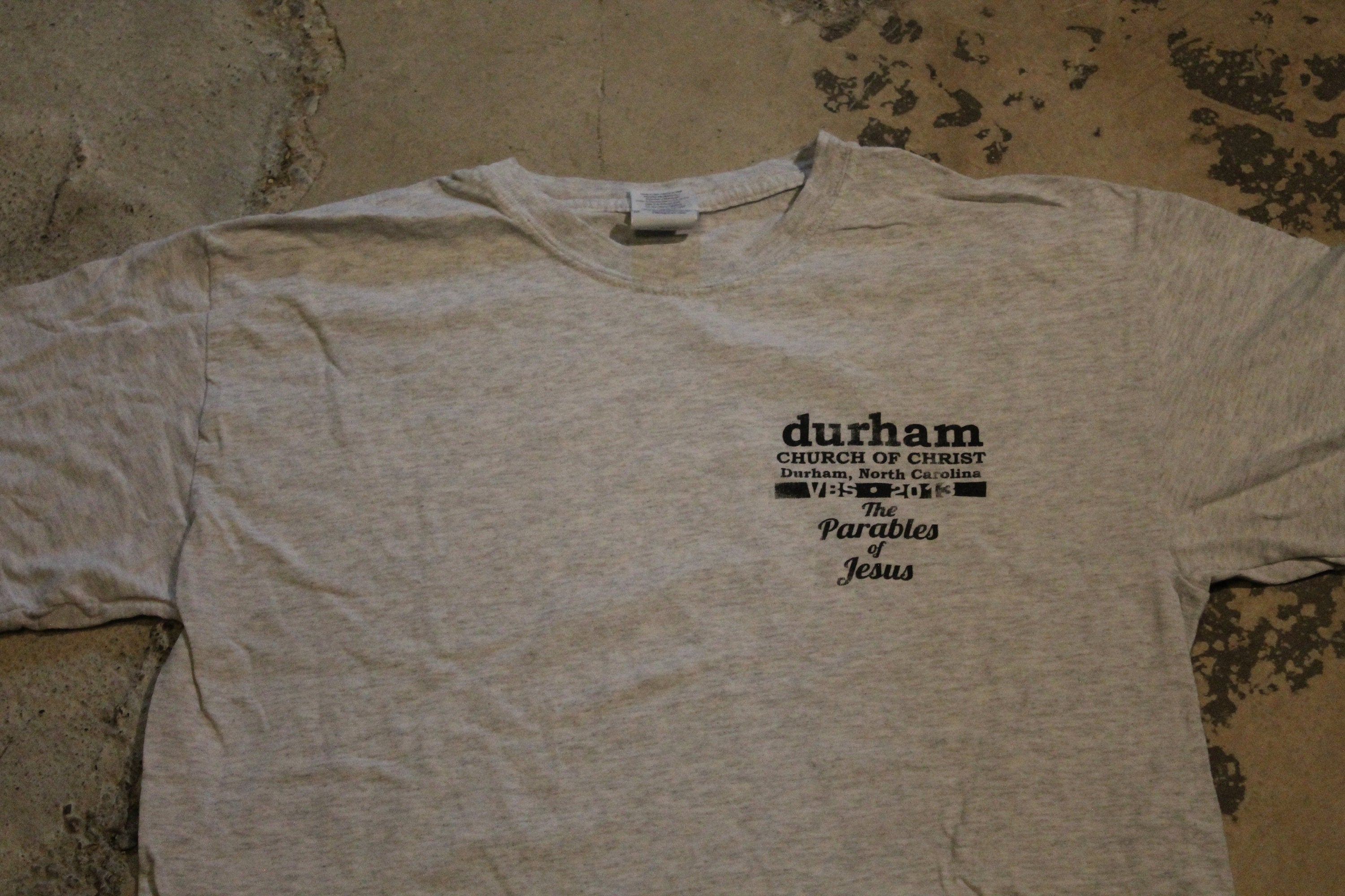 Vintage 1990s Durham Church Of Christ The Parables Of Jesus T Shirt
