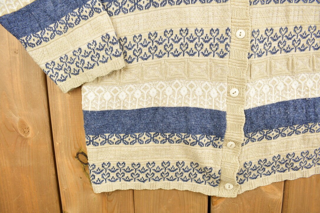 Vintage 1990s Grace Womens Button Up Knit Sweater