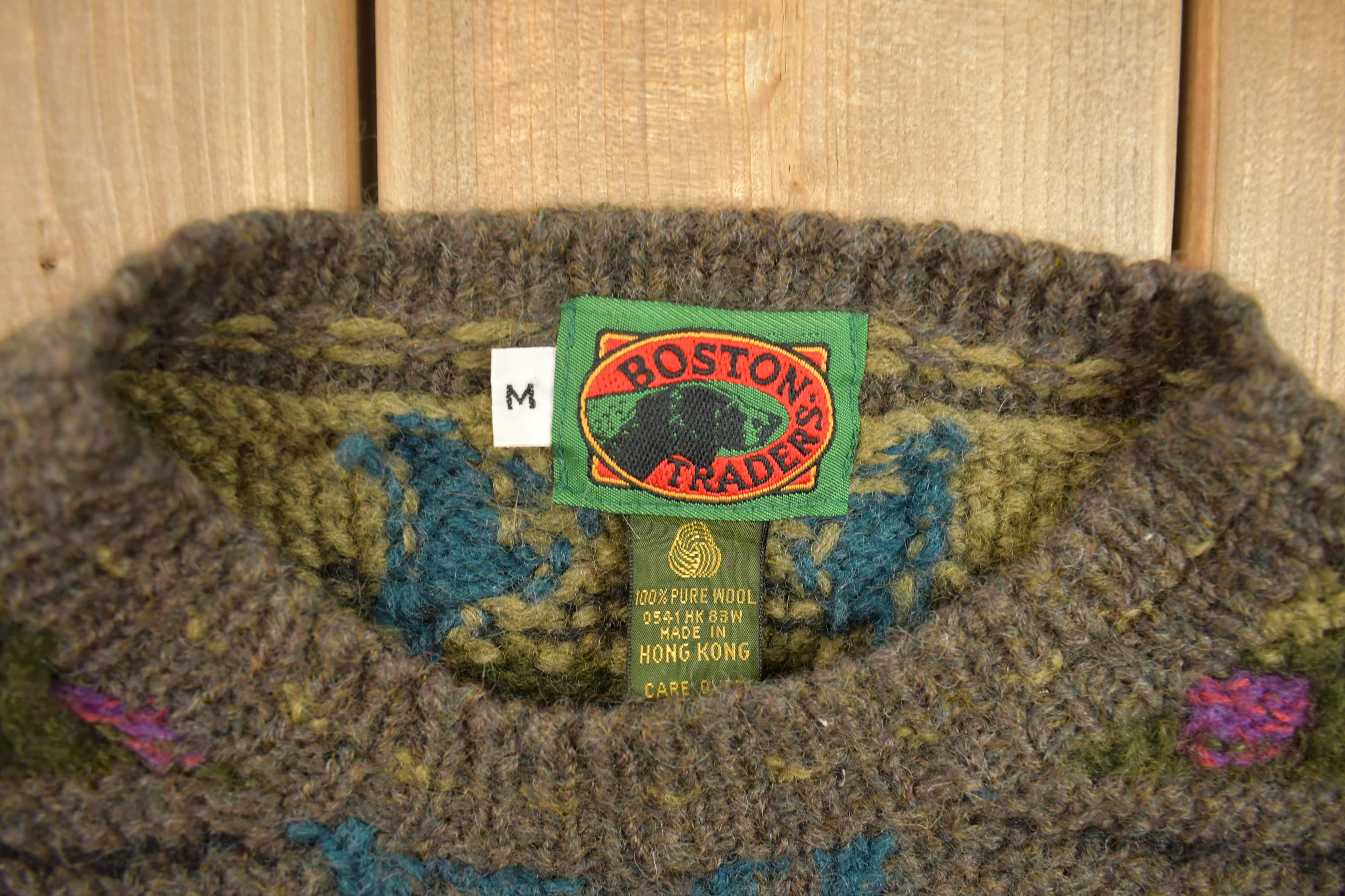 Vintage 1990s Knitted Boston Traders Crewneck Sweater