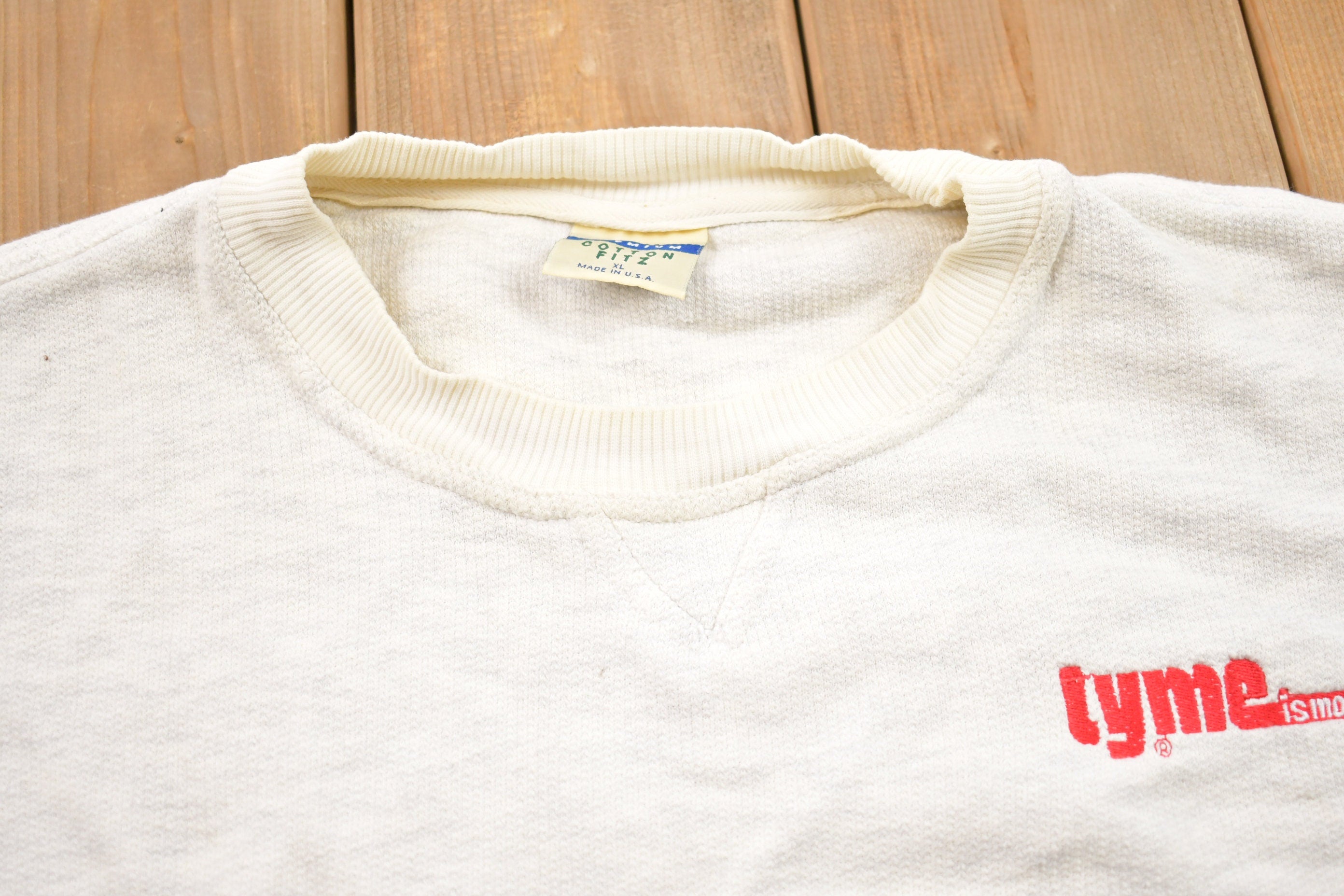 Vintage 1990s Tyme Is Money Blank Crewneck Sweatshirt  90s Crewneck  Made In USA  Essential  Streetwear  90s Blank