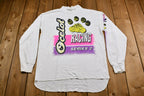 Vintage Late 80s Early 90s Mock-Neck Ocelot Racing T-Shirt