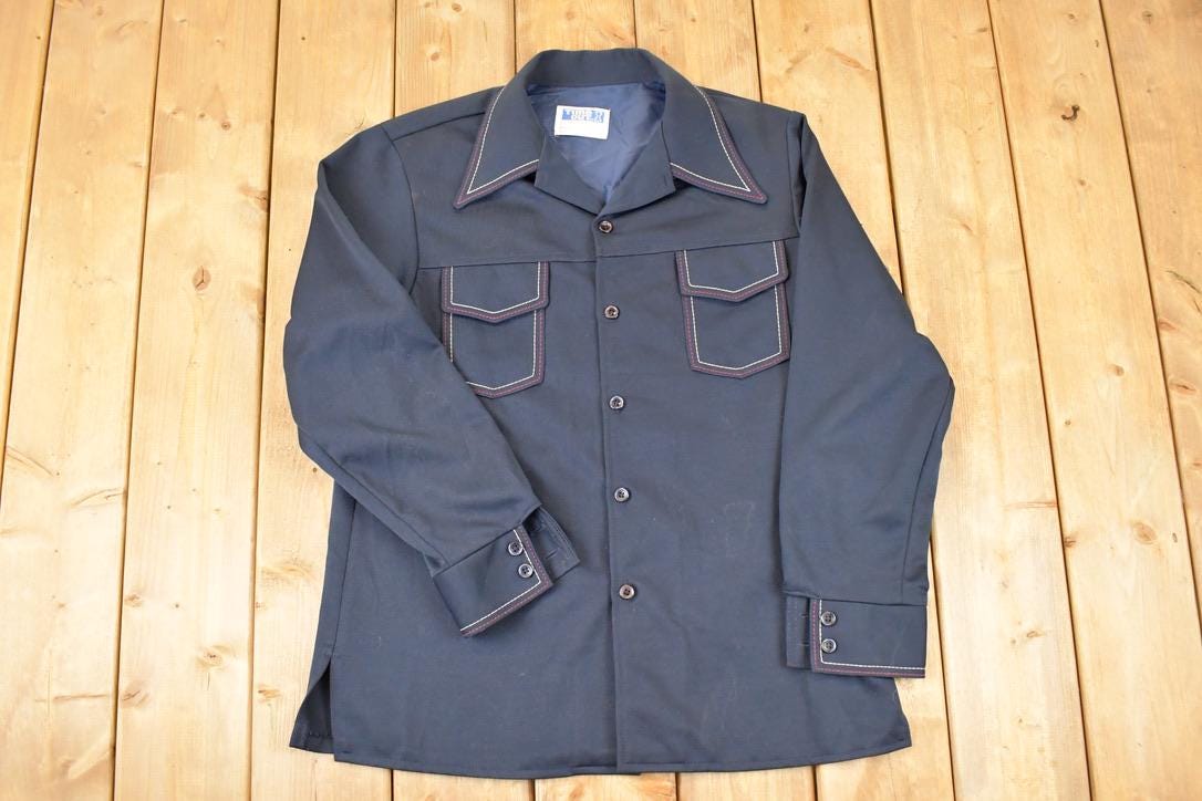 Vintage 1970s Time Out Fancy Button Up Shirt Men's L