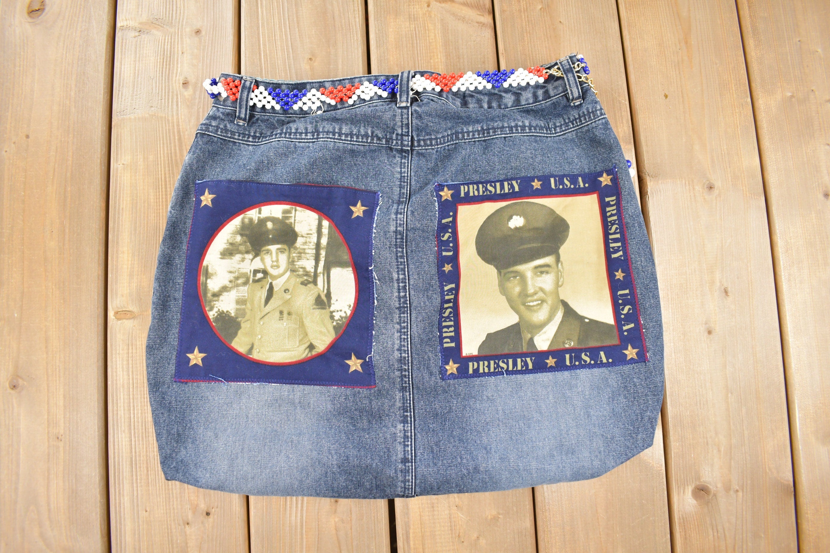 Vintage 1990s Custom Denim Elvis Presley Bag