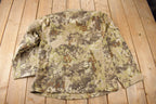 Vintage Y2K Hex Camouflage Military Button Up Jacket Size Large
