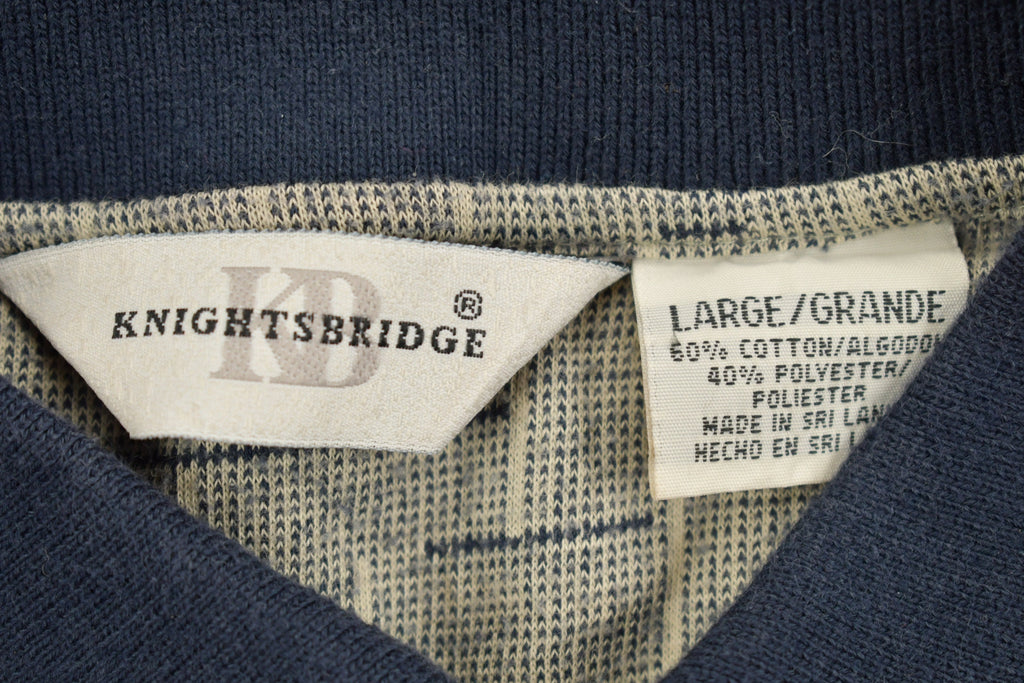 Vintage 1990s Knightsbridge Quarter Button Up Shirt / 1990's Button Up / Vintage Sweater / Casual Wear / Golf Shirt / Pattern Button Up