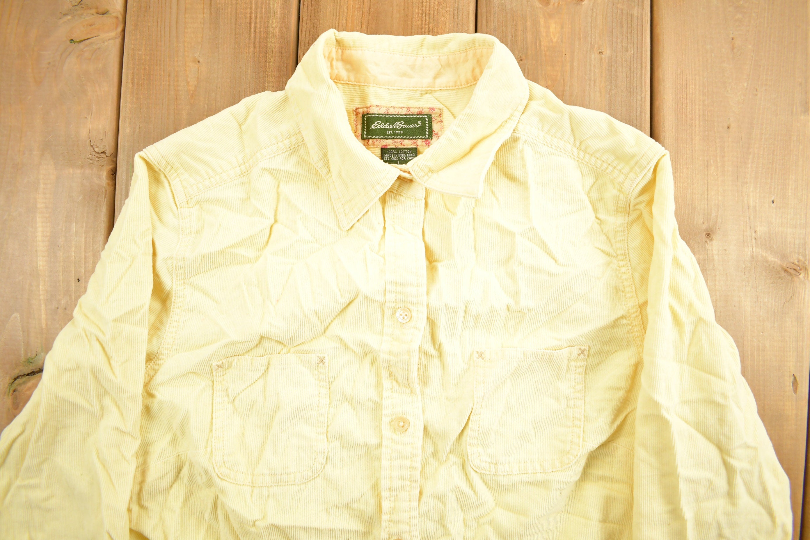 Vintage 1990s Corduroy Eddie Bauer Womens Button Up Shirt