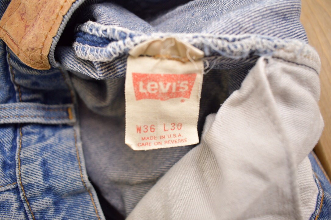 Vintage 1980s Levi's Red Tab Denim Jeans Size 35 x 27 / Light Wash / Vintage Denim / Made In USA / 80s Levi's