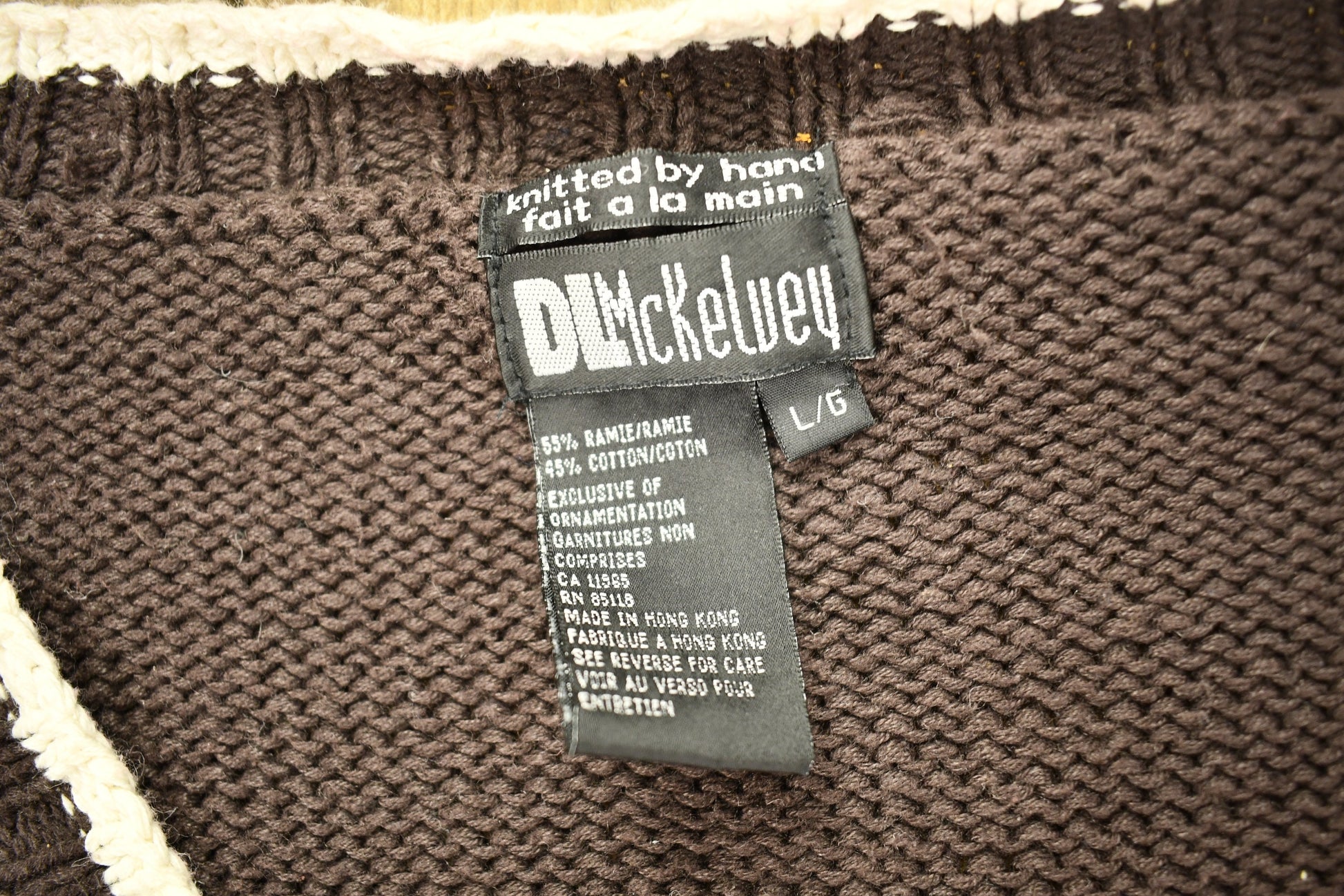 Vintage 1990s DL McKelvey Hand Knitted Cardigan Sweater