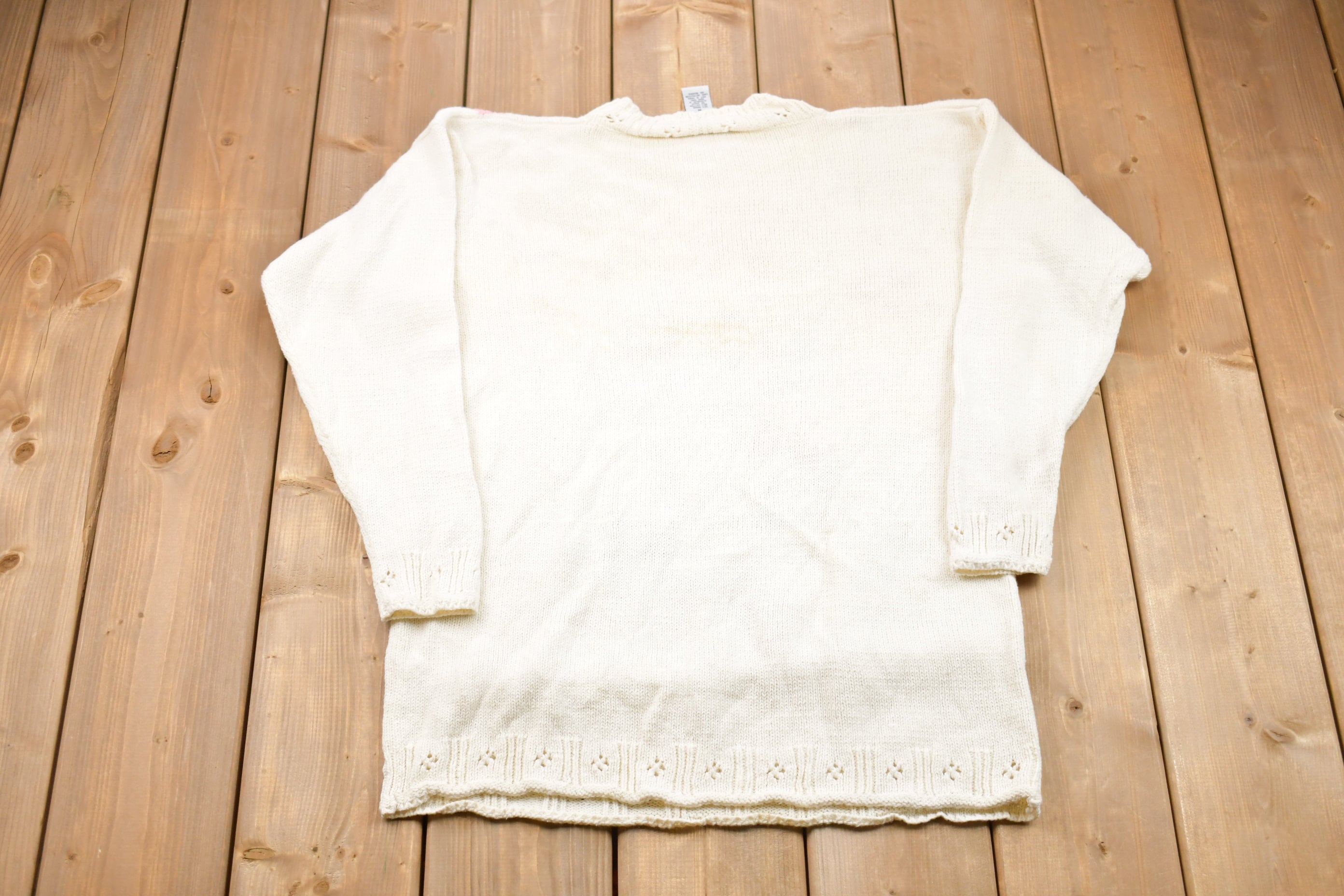 Vintage 1990s Erika Floral Print Knitted Sweater