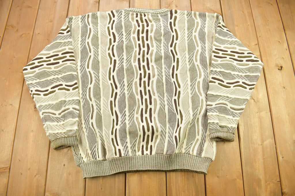 Vintage 1990s Protégé 3D Cable Knit Crewneck Sweater