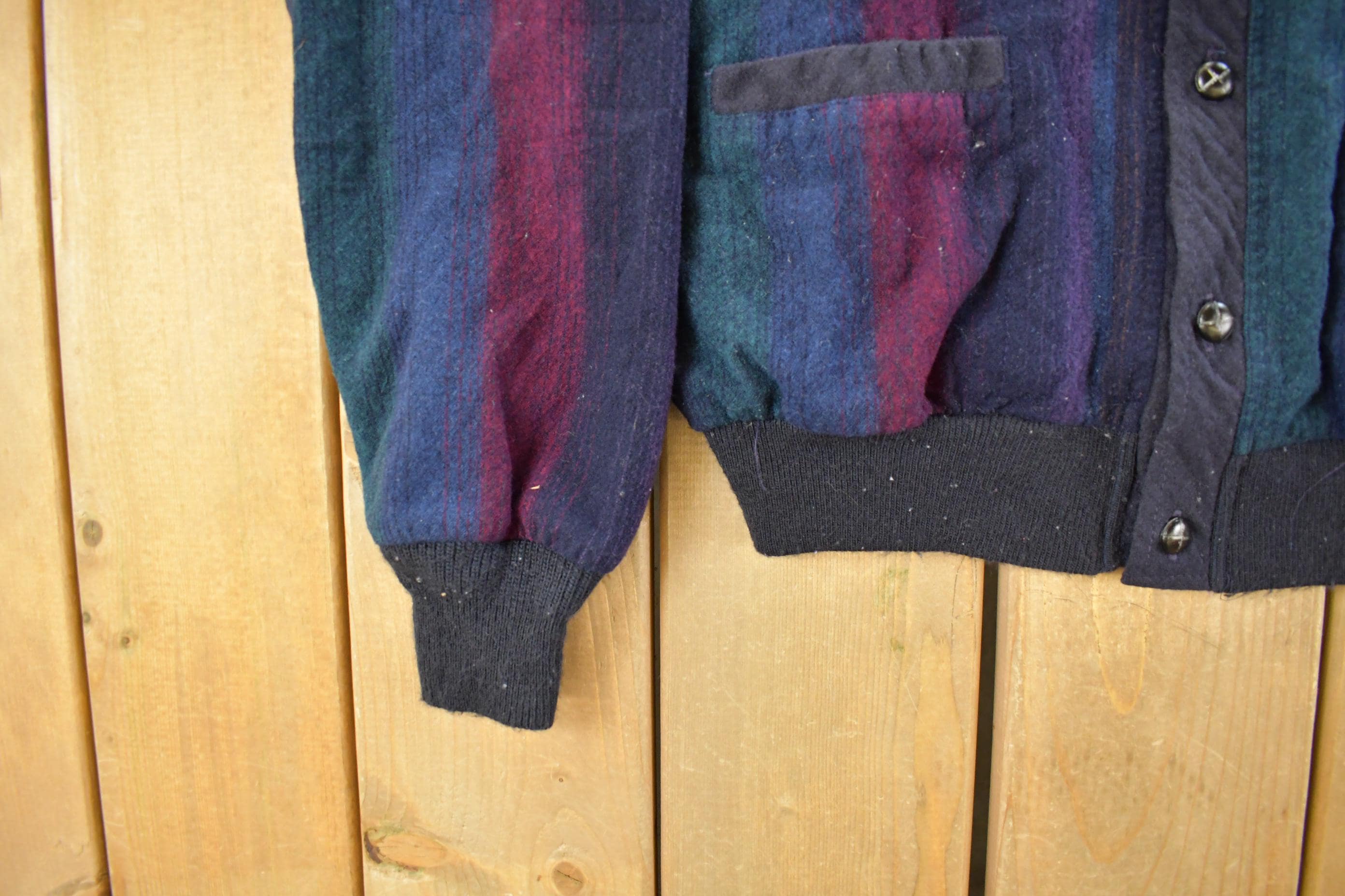 Vintage 1980s Pendleton Wool Knit Cardigan Sweater Men's Medium