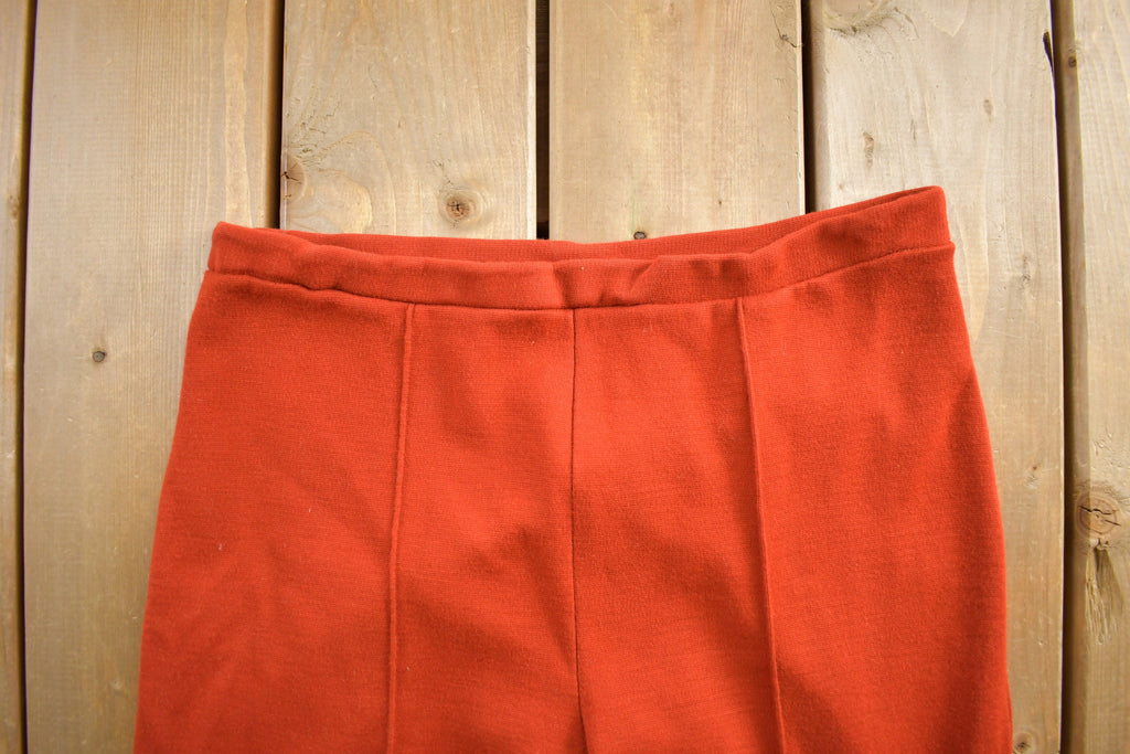 Vintage 1970s Red Flared Cotton Pants Size 32x30