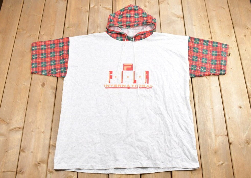 Vintage 1990s Fila International Hooded T-Shirt