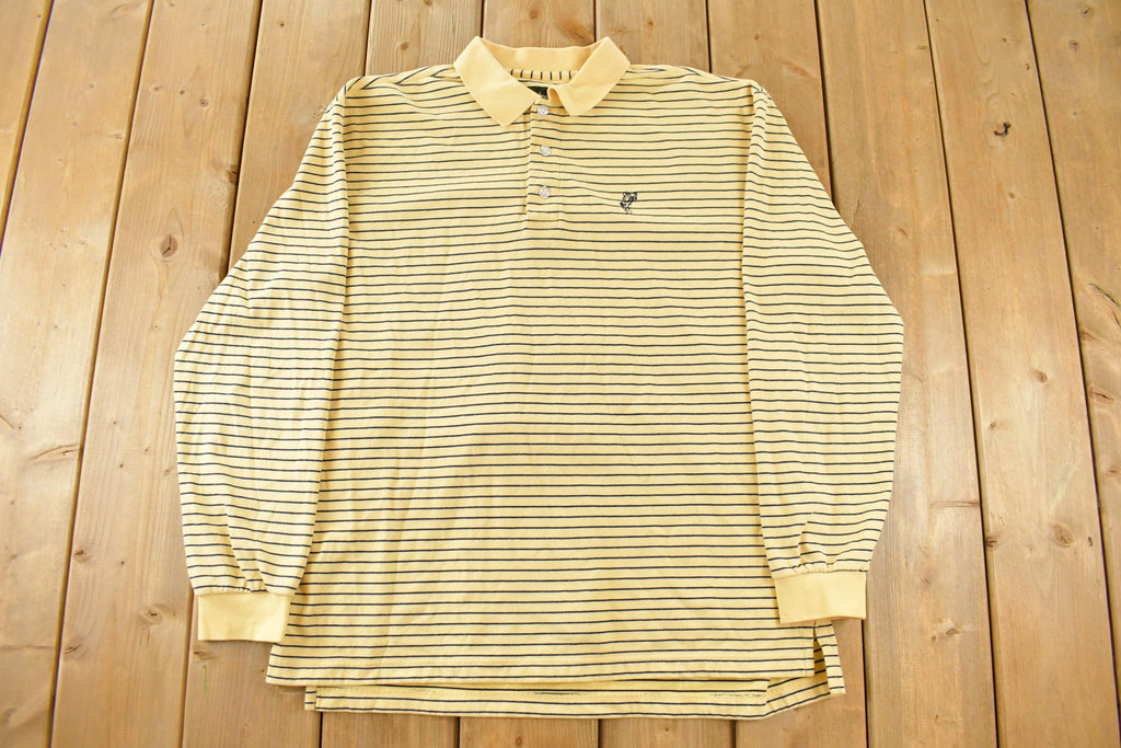 Vintage 1990s Ashworth Striped Rugby Shirt Men's Large