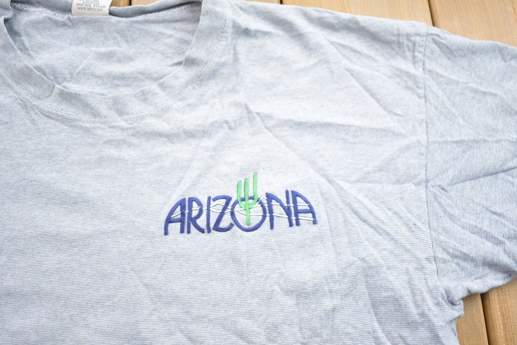 Vintage 1990s Arizona Embroidered Cactus Graphic T-Shirt