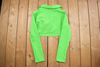Vintage 1980s Neon Green High Cropped Blazer