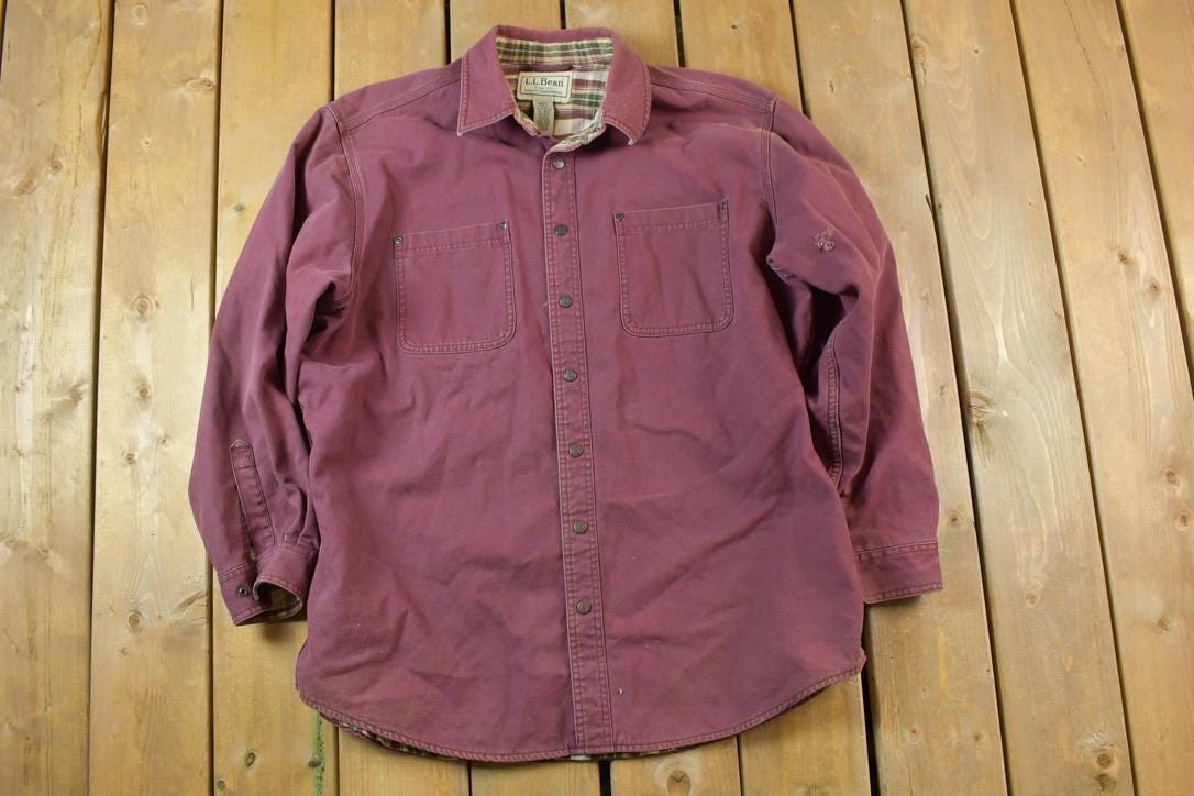 Vintage Y2K Plaid Lined Light Jean Jacket Made In USA