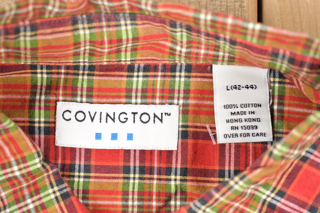Vintage 1990s Covington Plaid Button Up Shirt