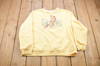 Vintage 1990s Floral Double Collar Crewneck Sweatshirt