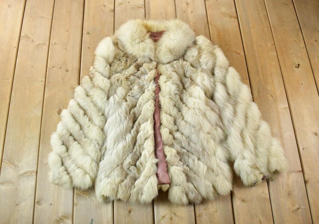Vintage 1970s Arctic Fox White Fox Fur Mid LengthCoat Made In Canada