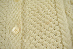 Vintage 1990s Cable Knit Crewneck Cardigan Sweater