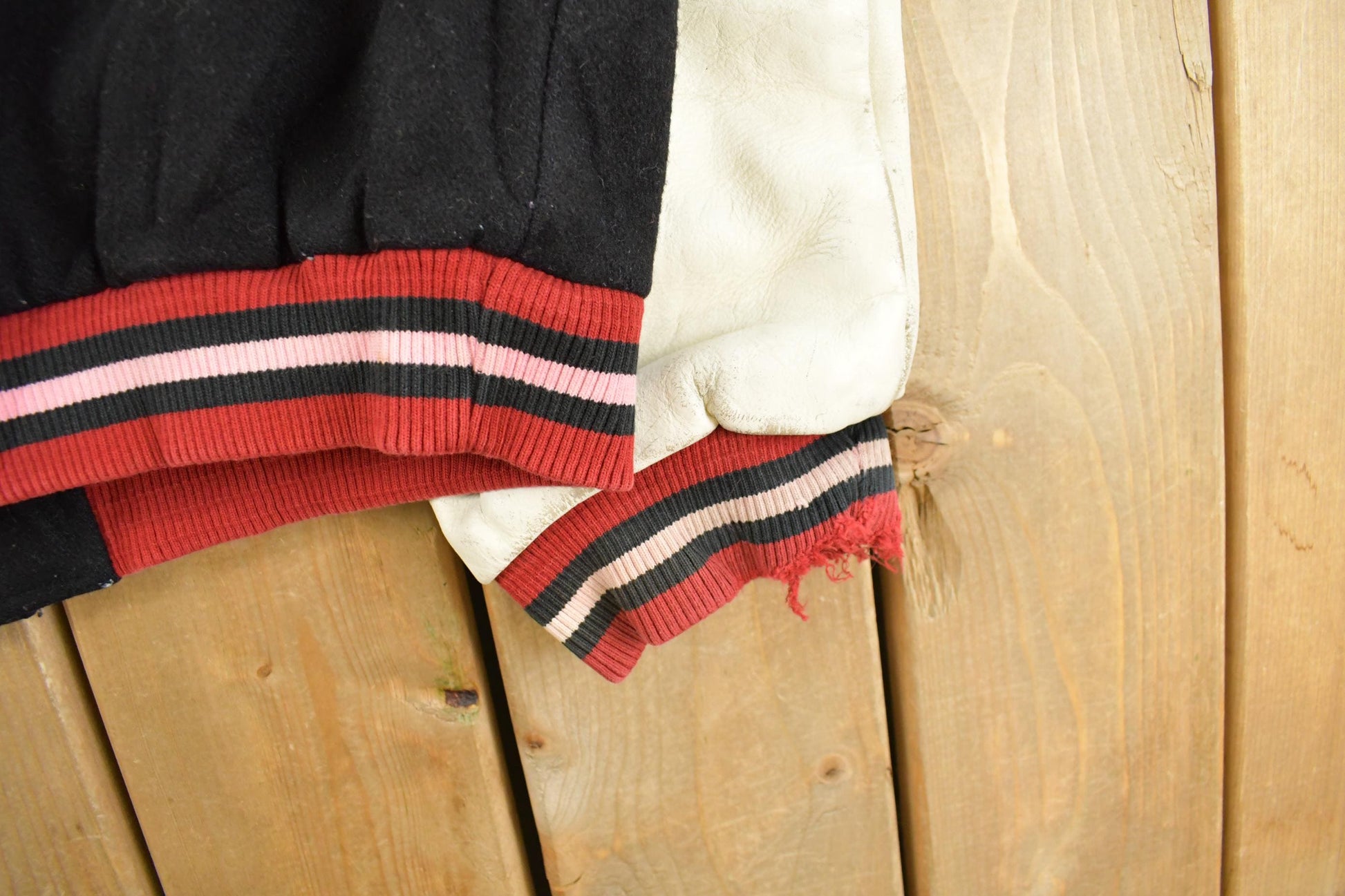 Vintage 1990s Tommy Hilfiger Wool Leather Varsity Jacket Men's Large