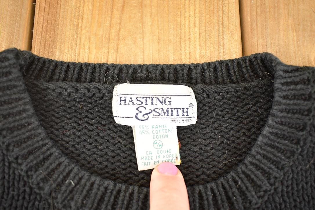 Vintage 1990s Hasting And Smith Floral Loose Knit Sweater Women's M