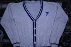 Vintage 1980s Caduceus Crest Cardigan