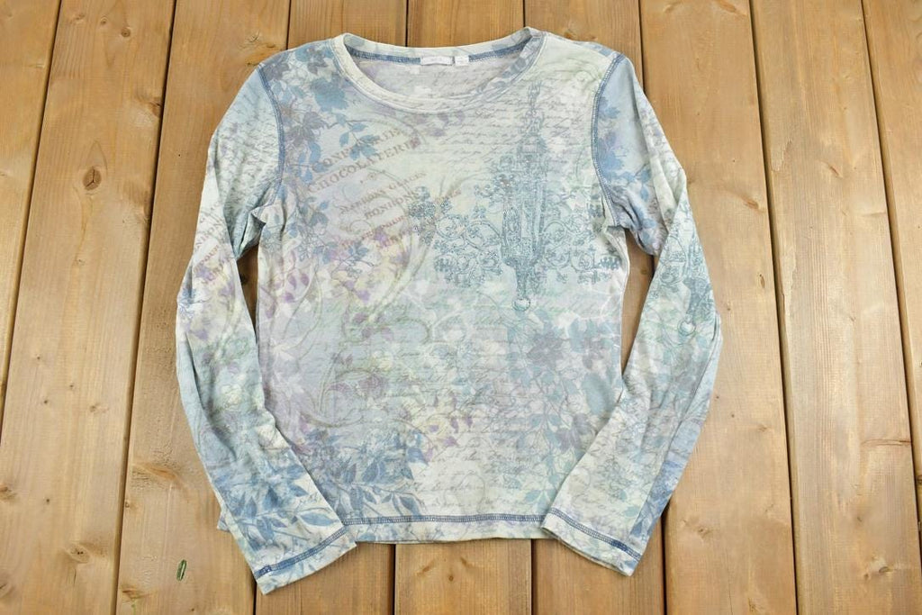 Vintage 1990s Floral Long Sleeve Graphic T-Shirt