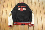 Vintage 1990s Tommy Hilfiger Wool Leather Varsity Jacket Men's Large