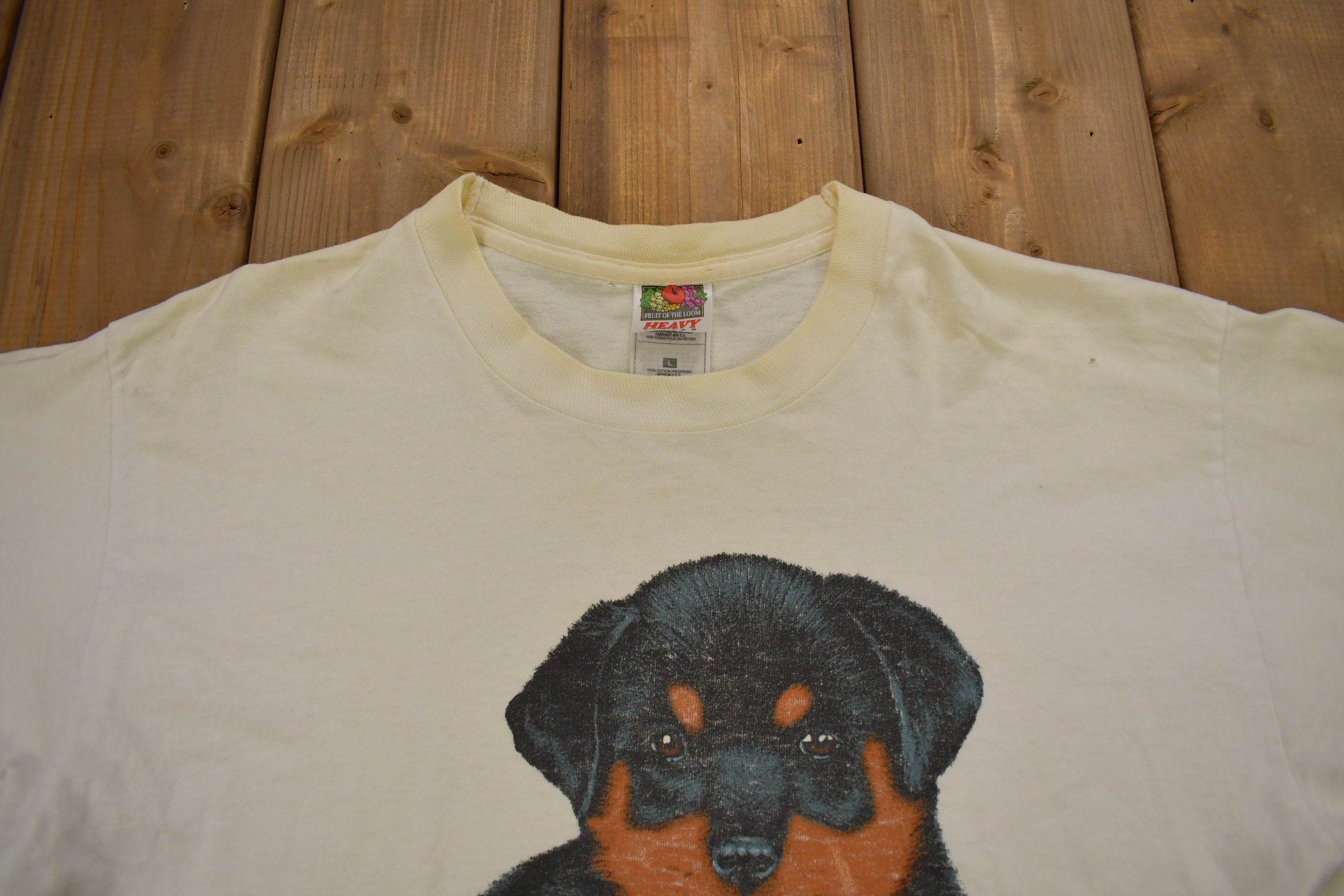 Vintage 1990s Rottweiler Puppy Graphic T-Shirt