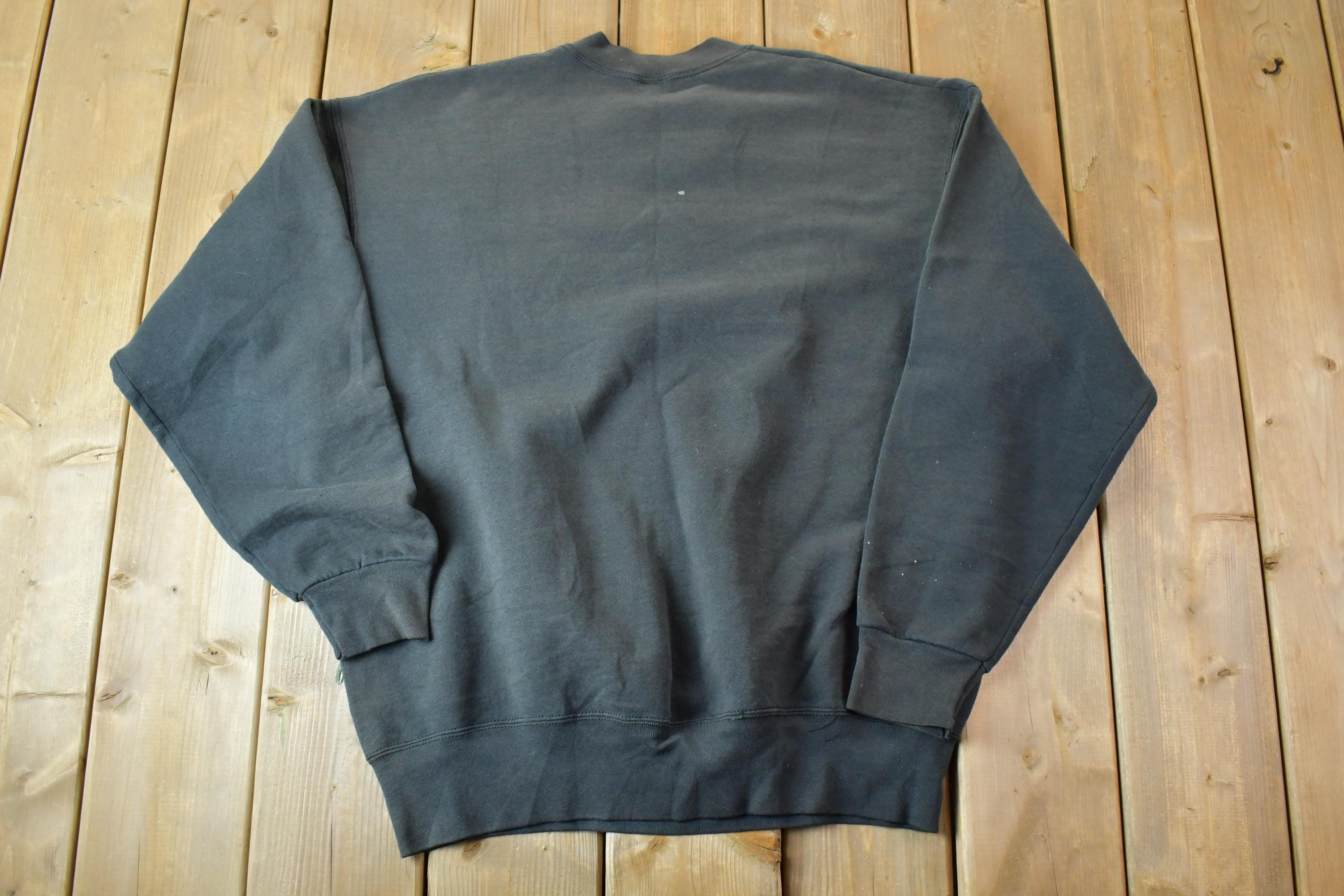 Vintage 1990s Blank BVD Crew Neck Sweatshirt / 90s Crewneck / Made In USA / Streetwear / Embroidered