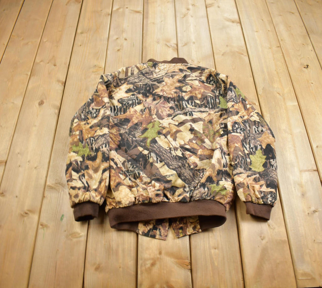 Vintage 1990s Ranger Forest Camouflage Zip Up Jacket