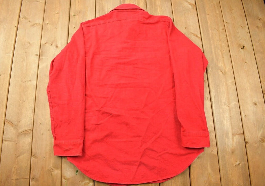 Vintage 1980s Red Woolrich Button Up Shirt Vintage Flannel