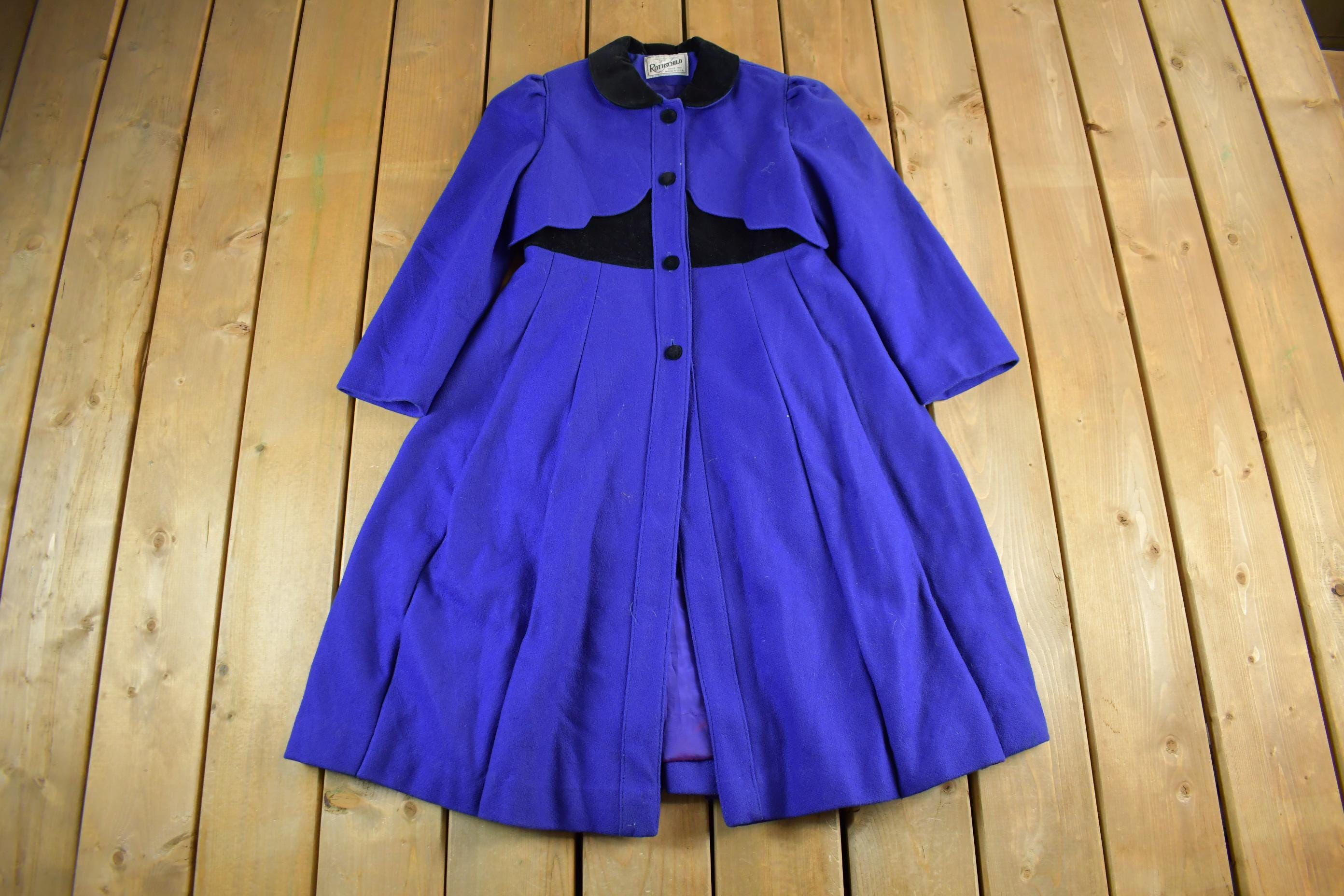 Vintage 1980s Rothschild Wool Princess Dress Coat Women's 12