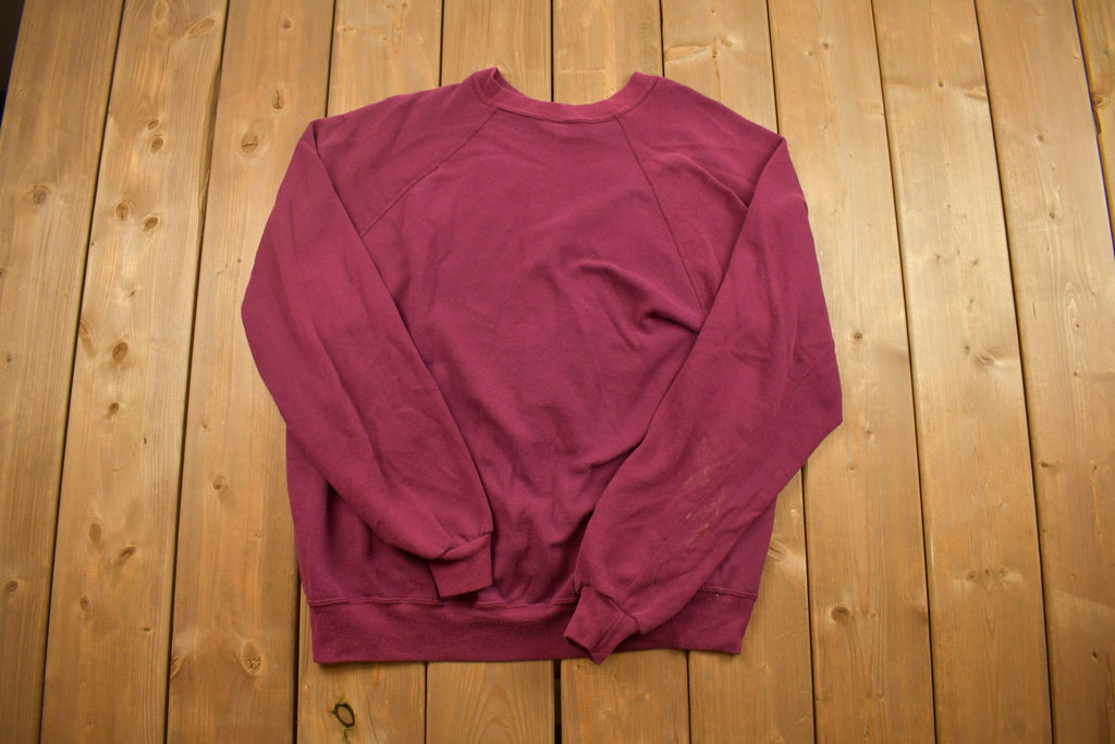 Vintage 1990s Blank Maroon Crewneck Sweatshirt