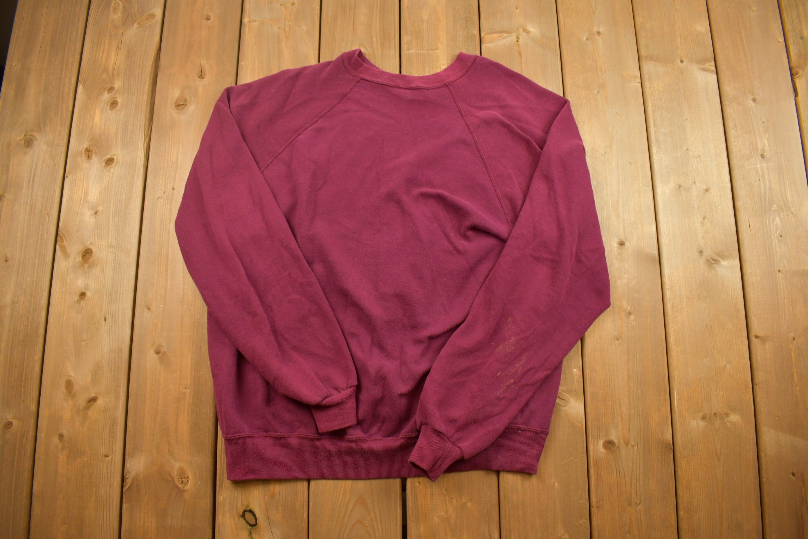 Vintage 1990s Blank Maroon Crewneck Sweatshirt