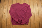Vintage 1990s Blank Maroon Crewneck Sweatshirt /