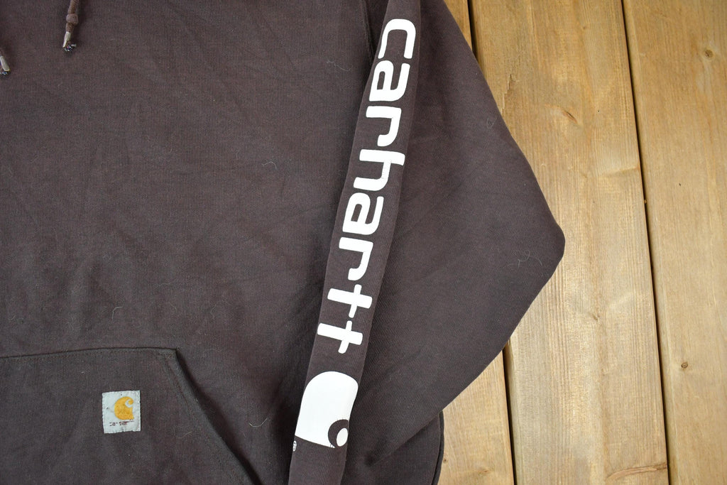 Y2K Vintage Distressed Brown Carhartt Hoodie Sweatshirt