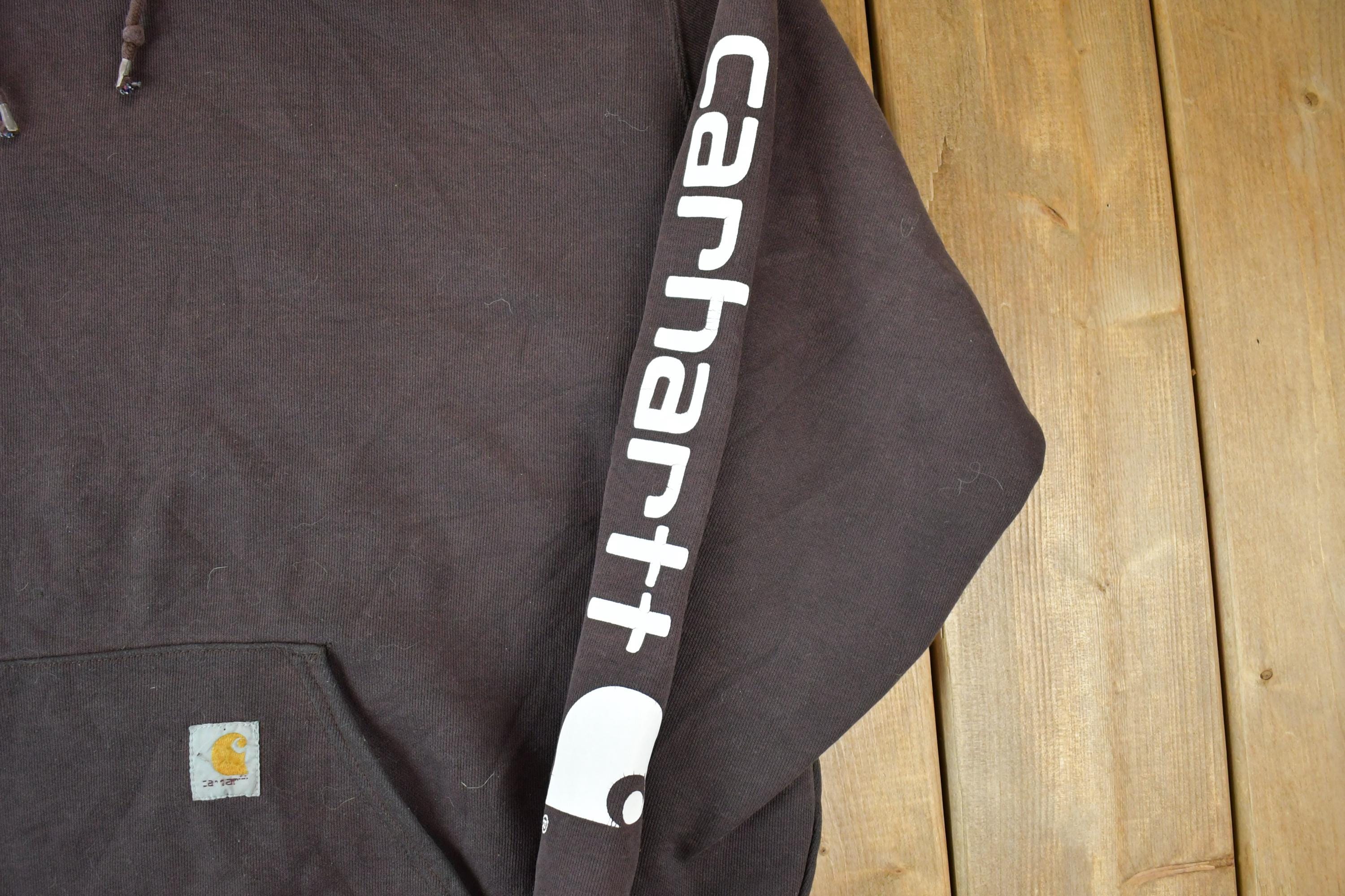 Y2K Vintage Distressed Brown Carhartt Hoodie Sweatshirt