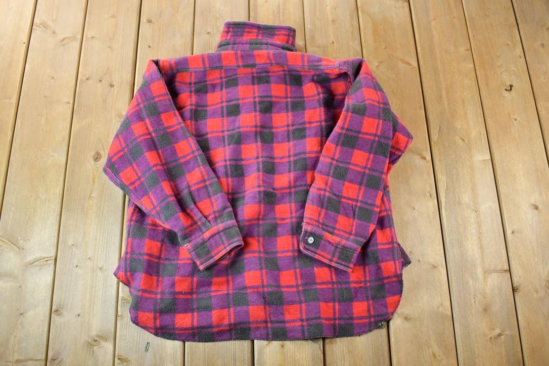 Vintage 1990's Palermo Plaid Button Up Western Shirt Made In USA