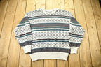 Vintage 1990s Cricketeer 3D Knitted Crewneck Sweater