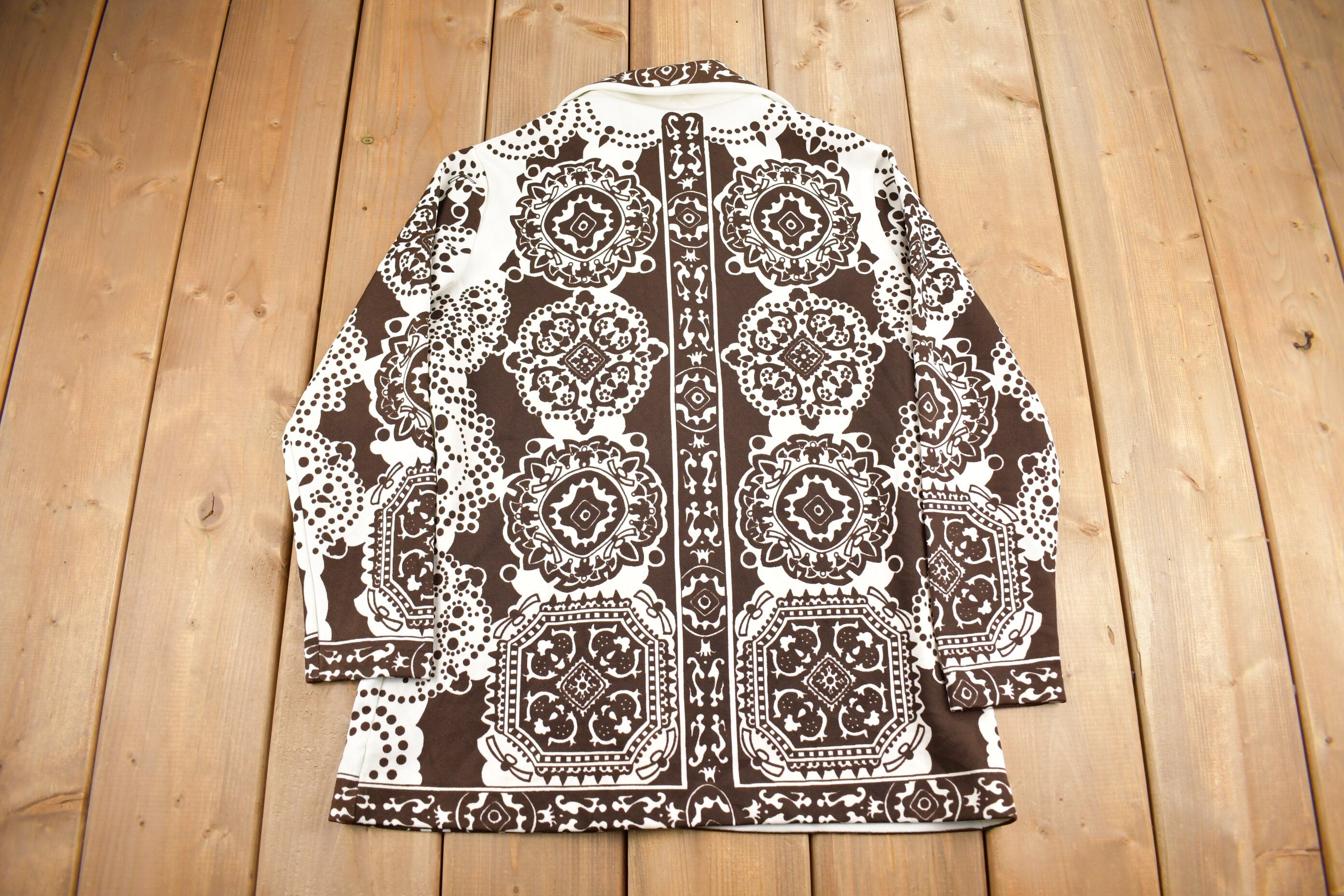Vintage 1970s Mosaic Graphic Button Up Shirt