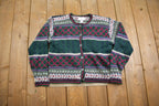 Vintage 1990s Christopher & Banks Pattern Knit Cardigan Sweater