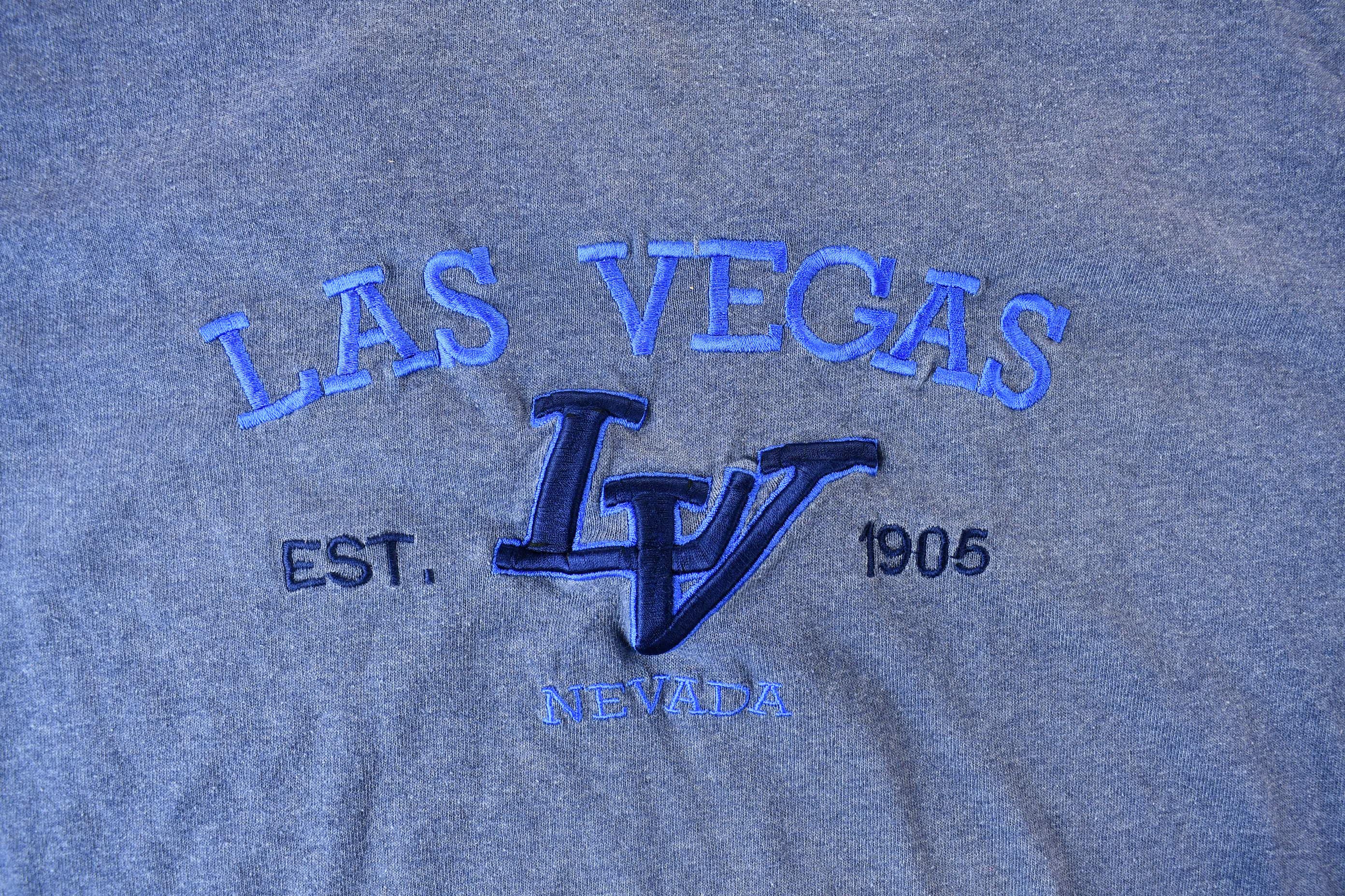 Vintage 1990s Las Vegas Nevada Est. 1905 Souvenir Embroidered Travel T-Shirt