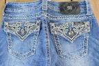 Vintage Y2K Miss Me Bedazzled Low Rise Jeans Size 27x31
