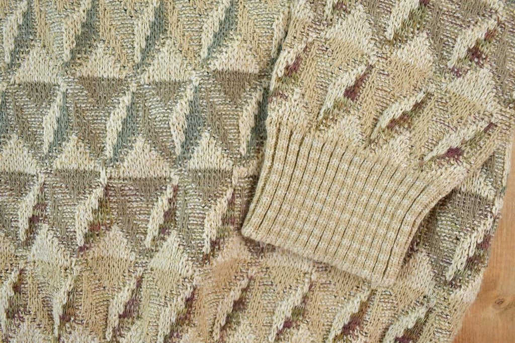 Vintage 1990s TSR USA Knit Crewneck Sweater  90s Crewneck  Abstract Pattern  Preppy Knits